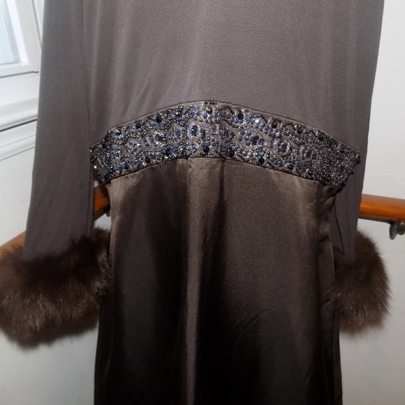 NWT VICTORIA ROYAL by Mary Bays Vintage Dress Evening Brown Gown Plus Size 18 - Picture 5 of 10